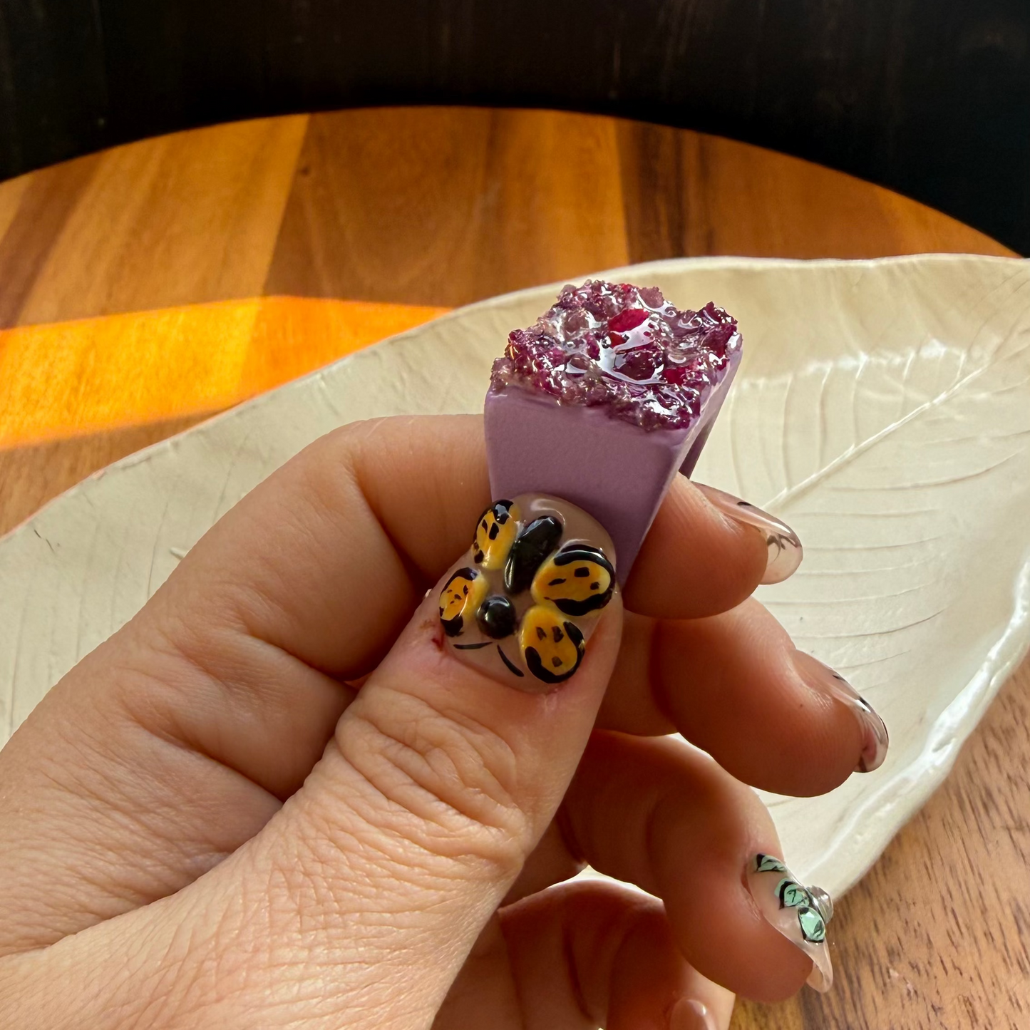 Anillo pétalos de crespón