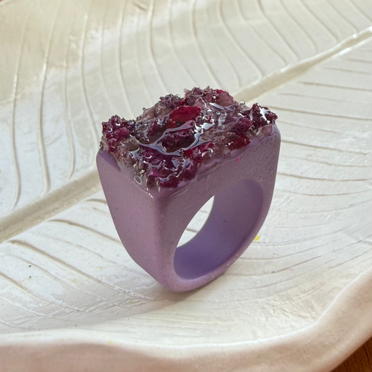 Anillo pétalos de crespón