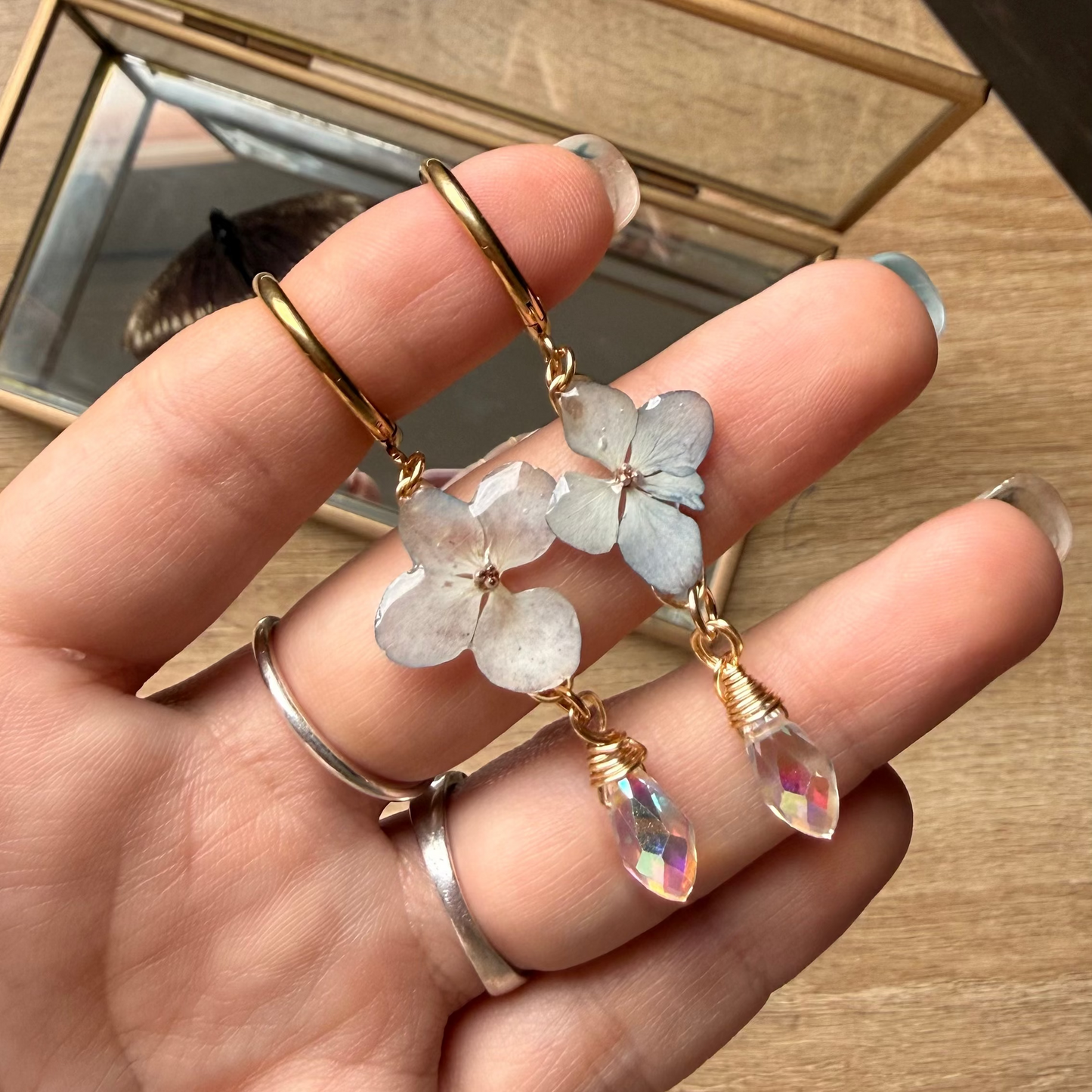 Aros hortensia de luna