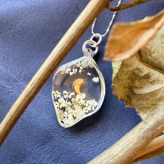 Aurora lunar - collar floral plata 925